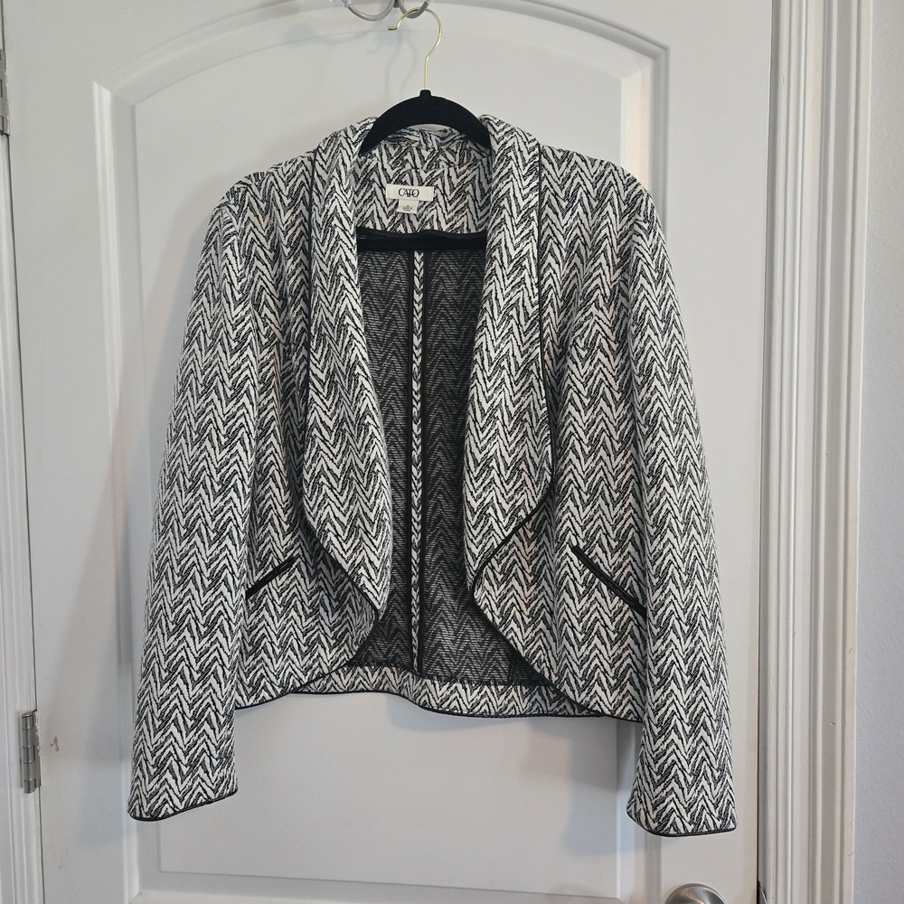Cato Black and White Women's Blazer